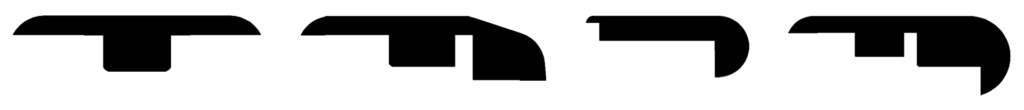 T moulding, reducer, flush nosing and overlap nosing